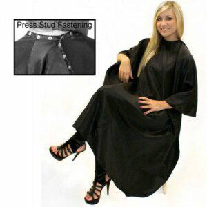 unisex gown black with poppers