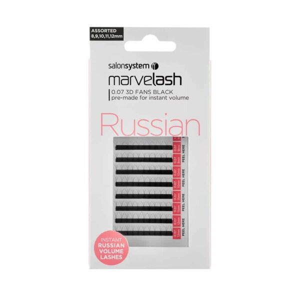 Marvelash Russian 0.07 3D Fan Assorted 8,9,10,11,12MM (RUSSIAN VOLUME)