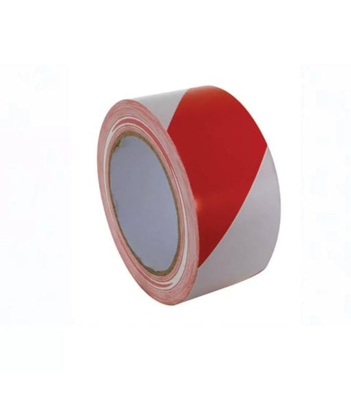 Red & White Striped Floor Tape 48mm x 33m