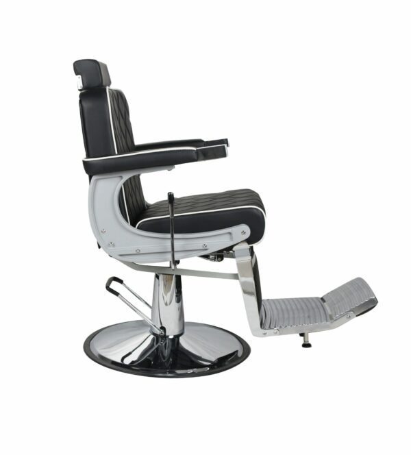 Chrysler Barber Chair - Black with White Piping - Image 5