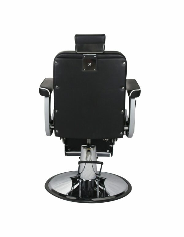 Chrysler Barber Chair - Black with White Piping - Image 3