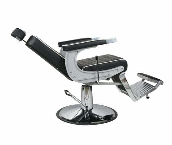 Chrysler Barber Chair - Black with White Piping - Image 2