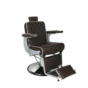 Chrysler Barber Chair - Brown with White Piping