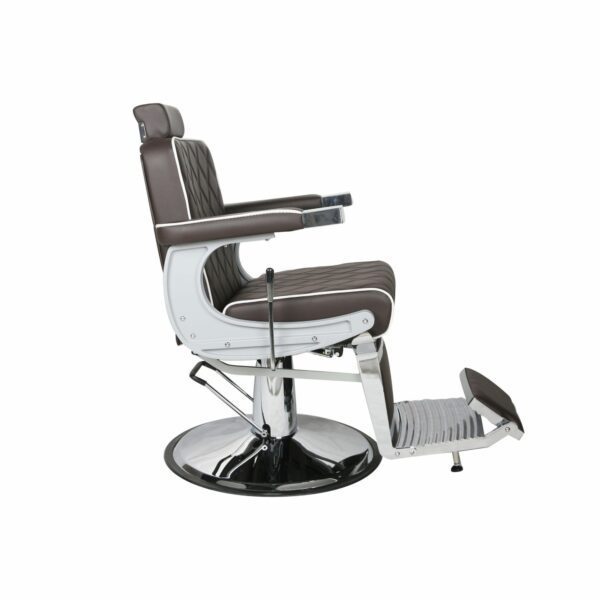 Chrysler Barber Chair - Brown with White Piping - Image 4