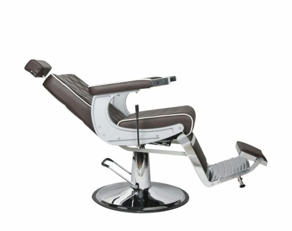 Chrysler Barber Chair - Brown with White Piping - Image 3