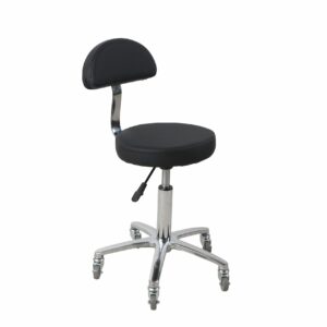 Hudson Gas Lift Stool with Backrest  - Black