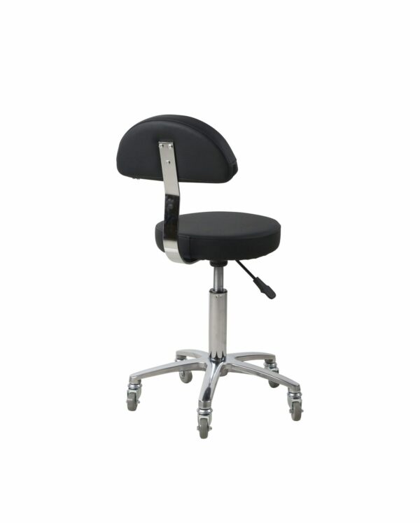 Hudson Gas Lift Stool with Backrest  - Black - Image 2