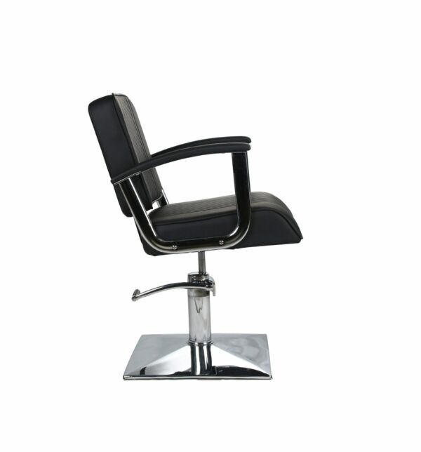 Madison Hydraulic Chair Square Base - Black / Black Piping - Image 4