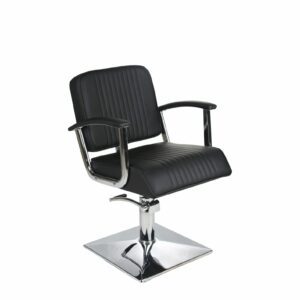 Madison Hydraulic Chair Square Base - Black / Black Piping