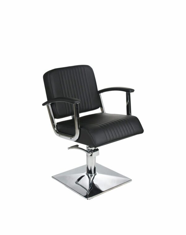 Madison Hydraulic Chair Square Base - Black / Black Piping
