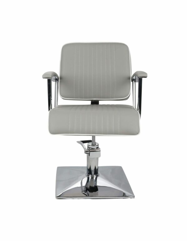 Madison Hydraulic Chair Square Base - Grey with White Piping - Image 2