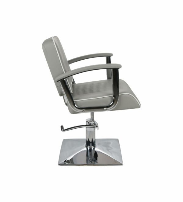 Madison Hydraulic Chair Square Base - Grey with White Piping - Image 4
