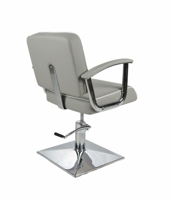 Madison Hydraulic Chair Square Base - Grey with White Piping - Image 5