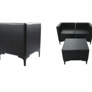 Liberty Single Waiting Stool/Table - Black