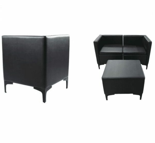 Liberty Single Waiting Stool/Table - Black