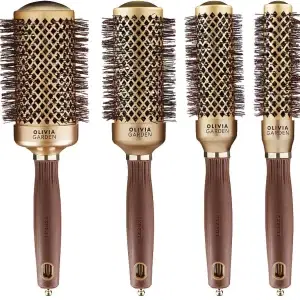 Olivia Garden Expert Blowout Shine Wavy Bristles Gold & Brown Bag